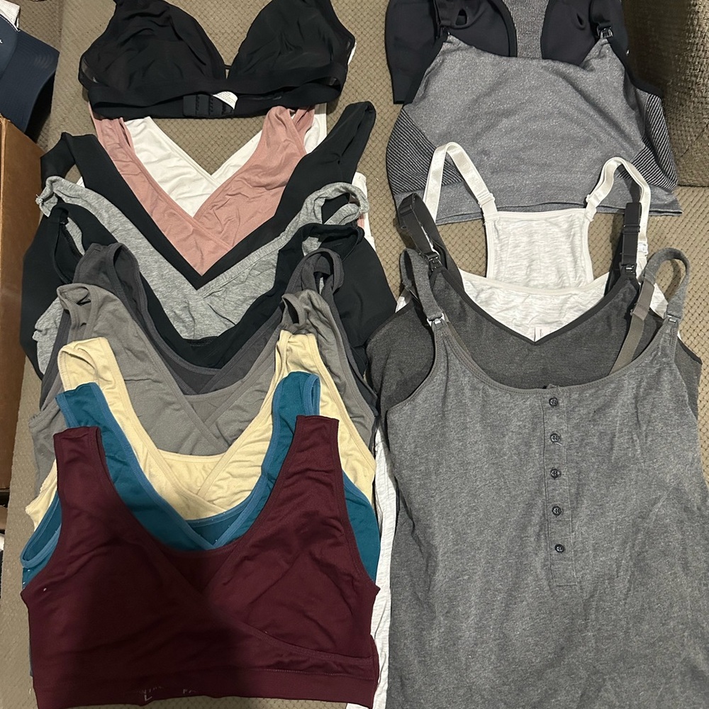 Bundle of nursing bras, pumping bras, and nursing tanks!